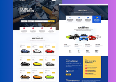 renting cars elementor templates